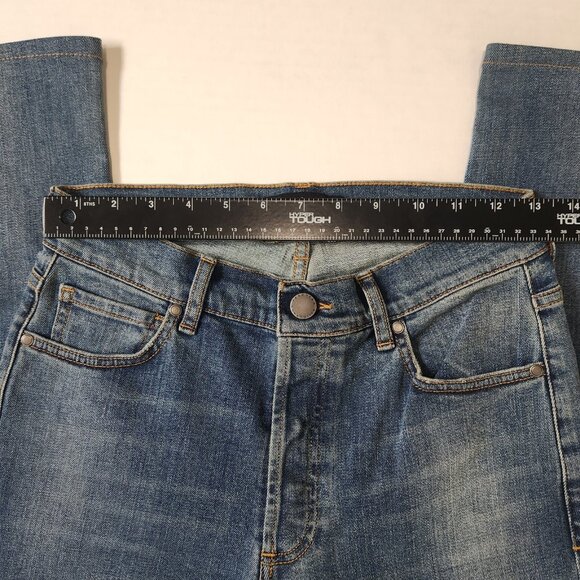 Peruvian Connection Slim Straight Jeans 2 Blue Mid Rise‎ Buttonfly Hemmed - Picture 5 of 11